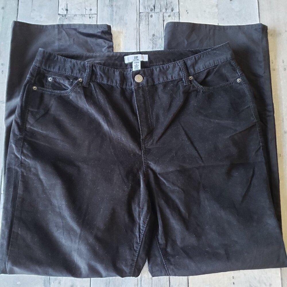 Gap Edition Stretch Black Velveteen Pants - Size 18